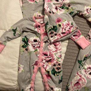 Baby Be Mine Olivia set: robe, swaddle, sleeper, hat